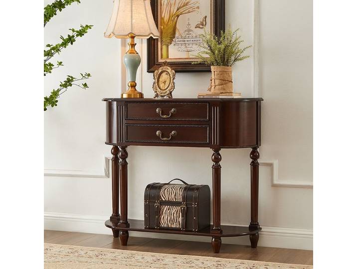 Petite table d'entrée de luxe légère, table basse de qualité, petite et mignonne, style crème, avec rangement, mobilier moderne pour la maison