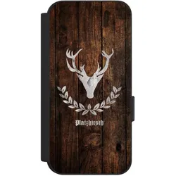 Nivocase Klapphülle für Google Pixel 9 Pro Handyhülle aus Kunst Leder NIVOflip schwarz Hirsch Holz (Google Pixel 9 Pro), Smartphone Hülle, Schwarz