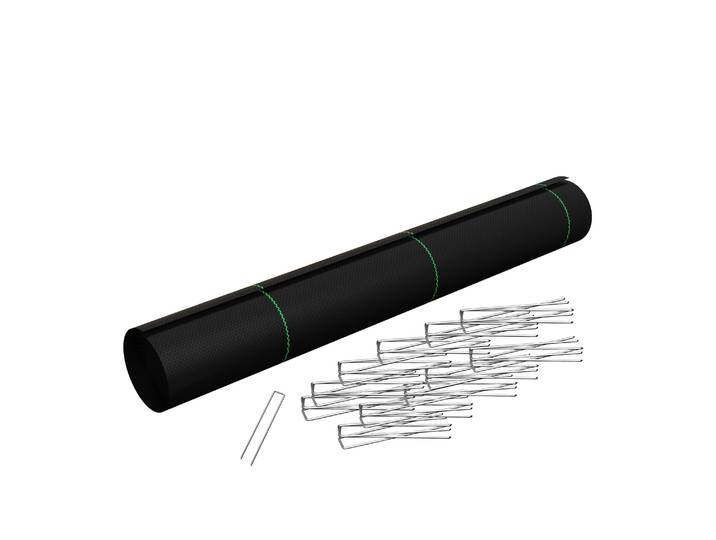 Unkrautvlies 2 x 50 m mit Bodenanker 100 Stk.