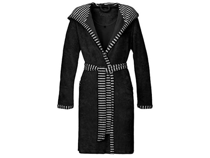 Vossen Damen Bademantel Juno schwarz, l