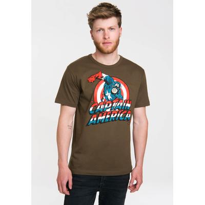 T-Shirt LOGOSHIRT "Marvel Comics", Herren, Gr. 3XL, grün (olivgrün, hellblau), 100% Baumwolle, bedruckt, normal, Rundhals, Shirts T-Shirt, mit lizenzierten Originaldesign