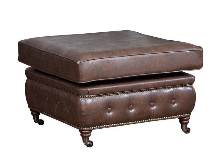 Xlmoebel Hocker Chesterfield Fußhocker aus Leder und Textil in elegantem Design (Hocker, Hocker), Hergestellt in Europa