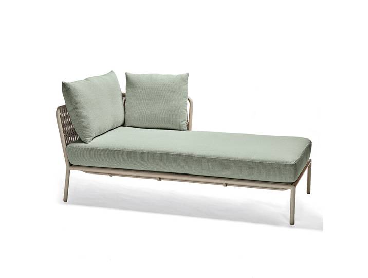 Stern Recamiere Romy Aluminium greige Kordel greige Armlehne