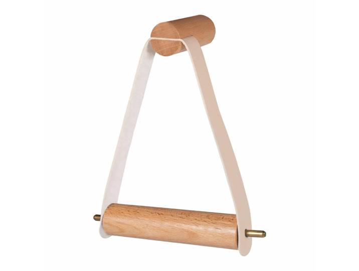 QUVIO Toiletrolhouder - Hout en leer