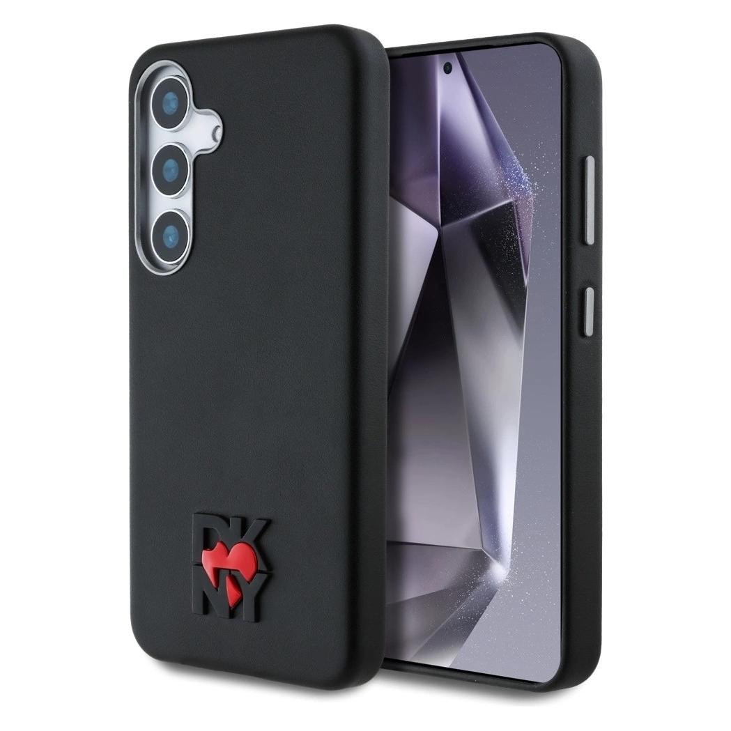 DKNY Leather Heart of NY Case for Samsung Galaxy S25 - Black (Samsung Galaxy S25) (DK000309-0)
