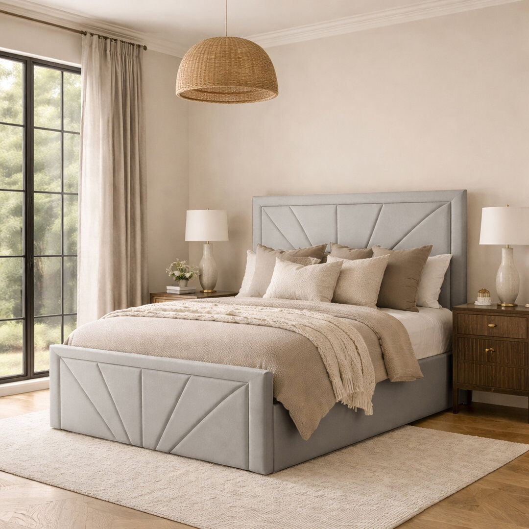 17 Stories Phoenix Upholstered Storage Bed Frame Silver Single (3')