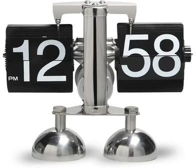 Uplift Picks Nordic Retro Automatic Flip Desk Clock With Large Number Display black Both Feet