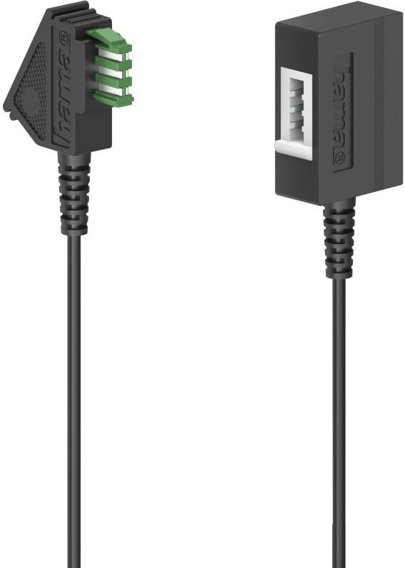 Hama Telefonkabel "Verlängerungskabel TAE-U-Stecker - TAE-U-Kupplung 6m", schwarz, 600cmcm, Kabel, Telefonkabel
