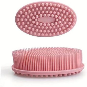 BlastClean Silicone Body Scrubber & Scalp Massage Brush For Deep Cleansing And Gentle Exfoliation pink