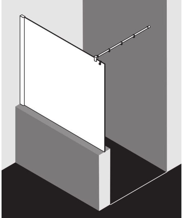 Kermi Pasa XP Seitenwand PXTWF07518VAK 75x185cm, silber hochglanz, ESG klar, mit 90Grad Stabilisierung