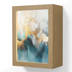 WANDLEUCHTE Abstrakt - Kunst - Gold - Blau Wandlampe 15x20 cm Wandlampe