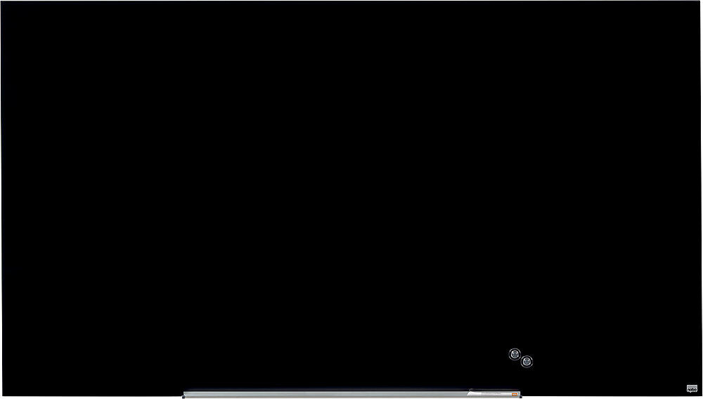 Glas-Whiteboard WIDESCREEN, rahmenlos, 85'' - BxH 1883 x 1059 mm, schwarz nobo