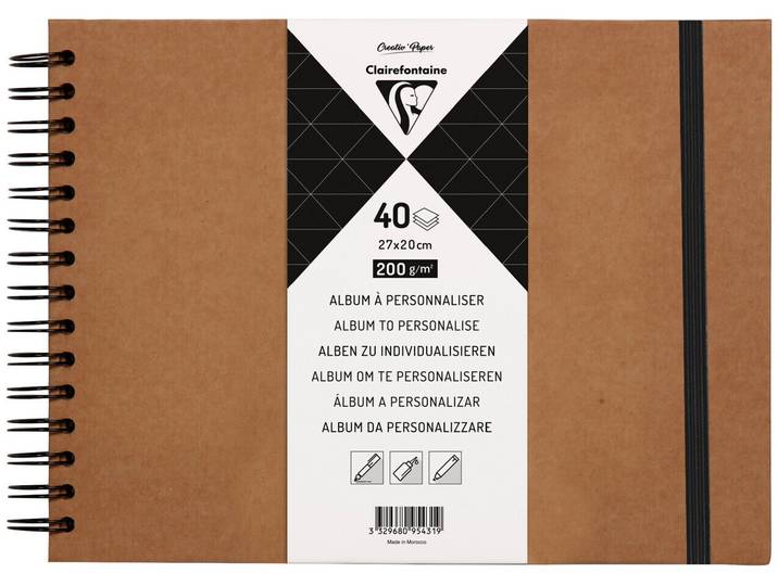 Clairefontaine Clairfontaine Album Kraftpapier mit Gummizug 27x20cm 40Blatt