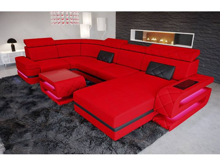 Couchlandschaft Bologna U-Form in Stoff