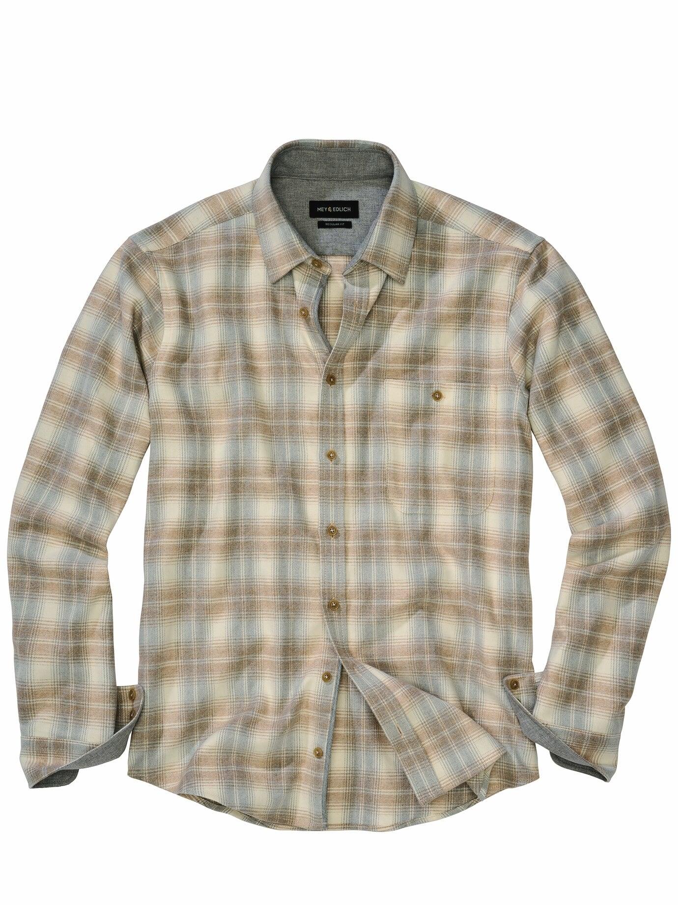 Mey & Edlich Herren Charisma-Karohemd Beige 100 % Baumwolle