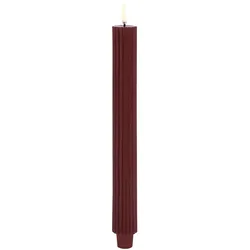 Uyuni LED Tafelkerze grooved 25cm wine red 2 Stück