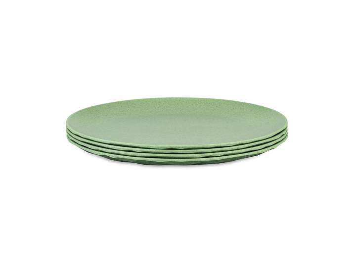 Koziol Assiette Club thermoplastique biocirculaire Ø26 cm, 4 pièces Nature leaf green