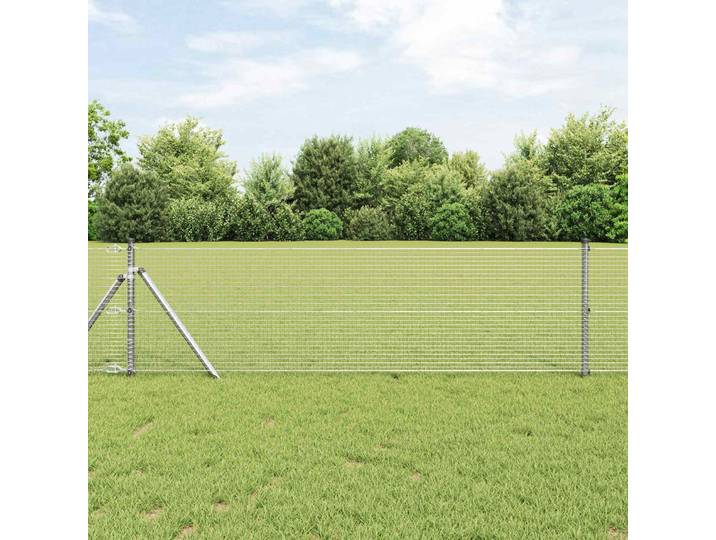 vidaXL Doppelstabmattenzaun 10000 x 50 cm Silber