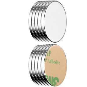 ECENCE Magnete silber, Neodym Magnet, Ø 32 mm, Höhe 2 mm, selbstklebend, 10 Stück