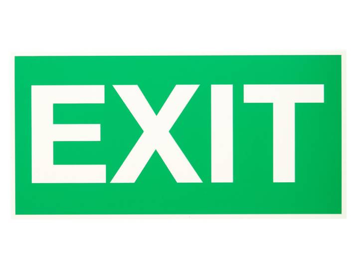 Nachtleuchtendes Schild Exit 15 × 31.5 cm