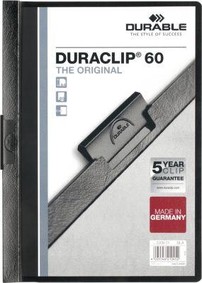 Durable Klemmmappen Duraclip, DIN A4, Kunststoff, mit Clip, schwarz