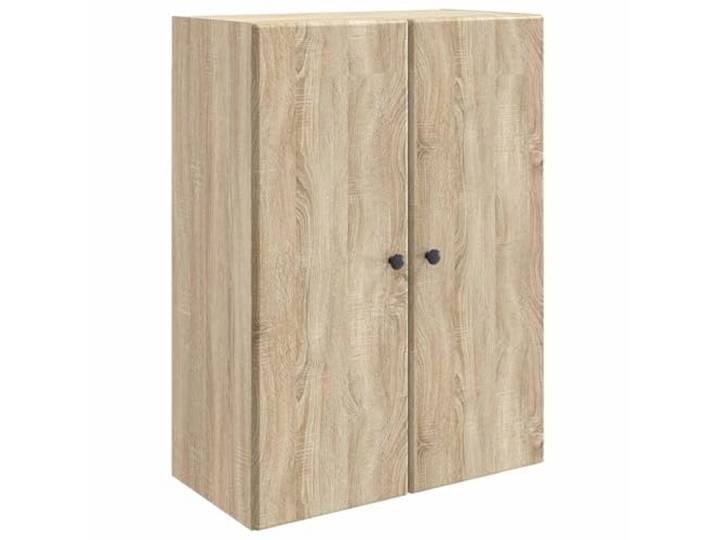 GFEROMRF Wandschrank Sonoma-Eiche 66 x 34,5 x 90 cm Holzwerkstoff mit Tür Wandmontage, platzsparend, 90°-Tür, Metallknöpfe, pflegeleichte Oberfläche, vielseitig einsetzbar