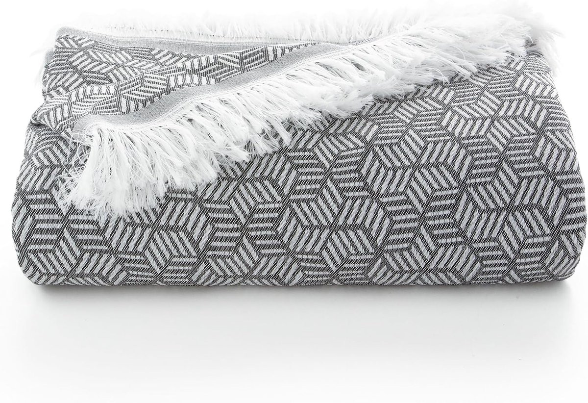 Multifunctionele Sprei Katoenmix voor Bed en Bank met Geometrisch Design