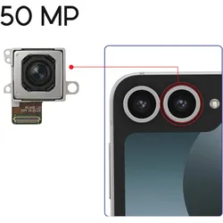 Samsung Kamera Rückseite Galaxy Z Flip 6 (Modul, Samsung Galaxy Z Flip6), Mobilgerät Ersatzteile, Schwarz