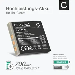 Cellonic Akku für Panasonic Lumix DMC-FX7, DMC-FX2 (Kamera Akku), Kamera Stromversorgung, Grau