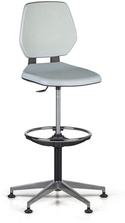 Antares Arbeitsstuhl ALOY PU, hoch, Gleiter, grau