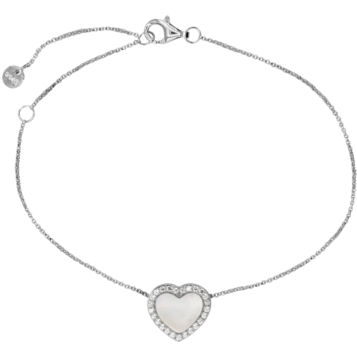 Jacques Lemans Armband Herz Sterlingsilber mit Perlmutt und Zirkonia