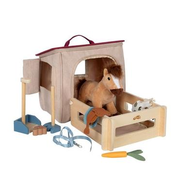 Spielset Pferd mit Stall und Zubehör in der Tasche