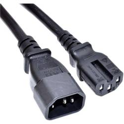 Akyga Strom Anschlusskabel [1x Kaltgeräte-Buchse C14 - 1x Kaltgeräte-Stecker C14] 1 m Schwarz AK-UP-05