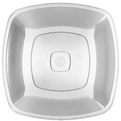 MONOUSO - Wiederverwendbare Robuste Teller Flach Transparent "Square" PS 23cm (25 Stück)