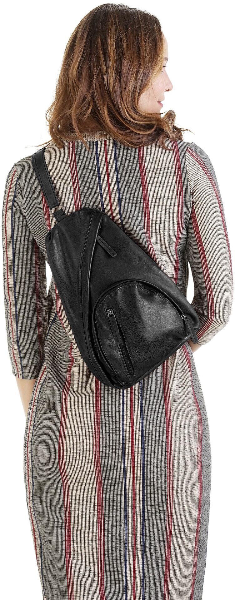 Umhängetasche WOUWOU "WOUWOU Damen echt Leder", Damen, Gr. B/H/T: 36cm x 25cm x 8cm onesize, schwarz, Leder, Taschen Umhängetasche, echt Leder schwarz B/H/T: 36cm x 25cm x 8cm onesize