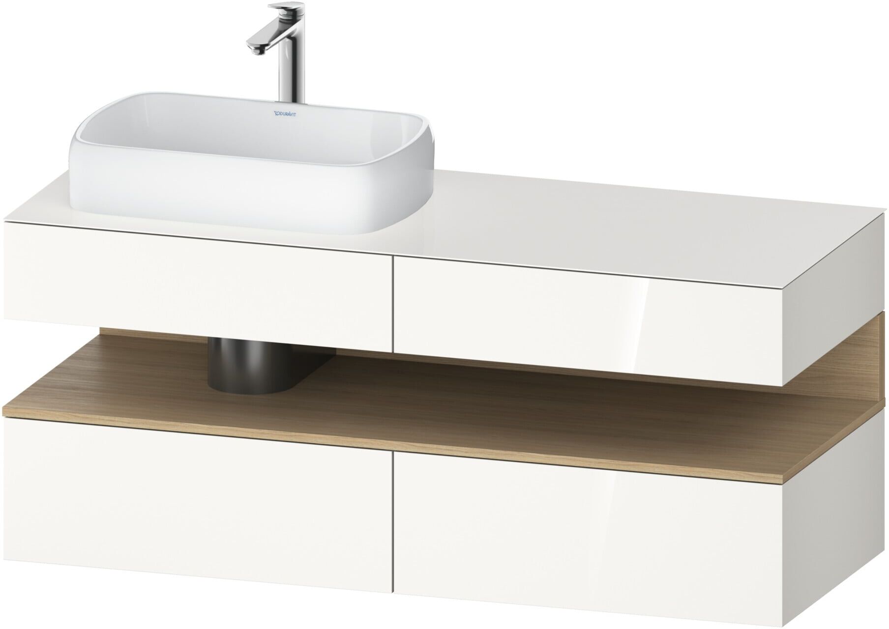 Duravit Waschtischunterschrank Qatego 140x55x60cm, E na/we g, Pl, Beck. li (QA4765030220000)