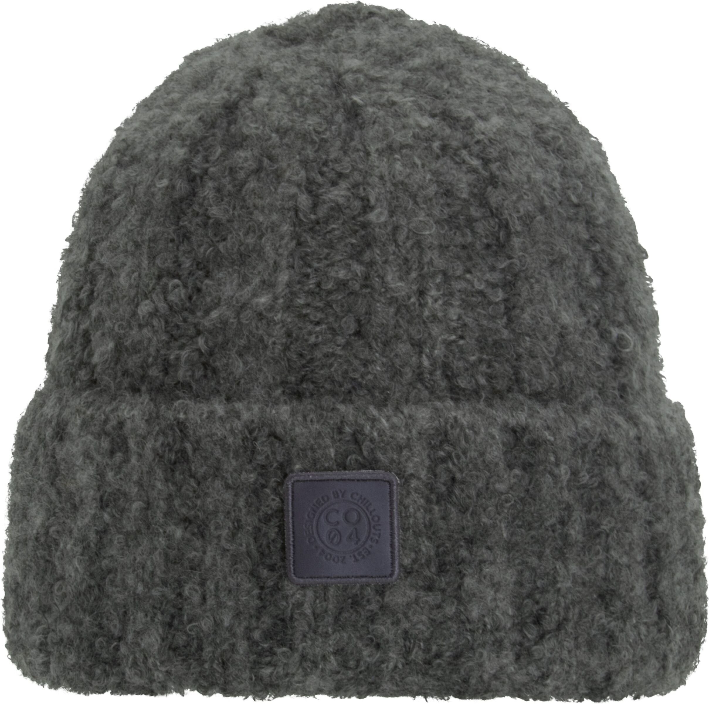 Strickmütze CHILLOUTS "Frauke Hat", Damen, grau (dunkelgrau), Grobstrick, Kunstfaser, Mützen Strickmütze, Mit breitem Umschlag