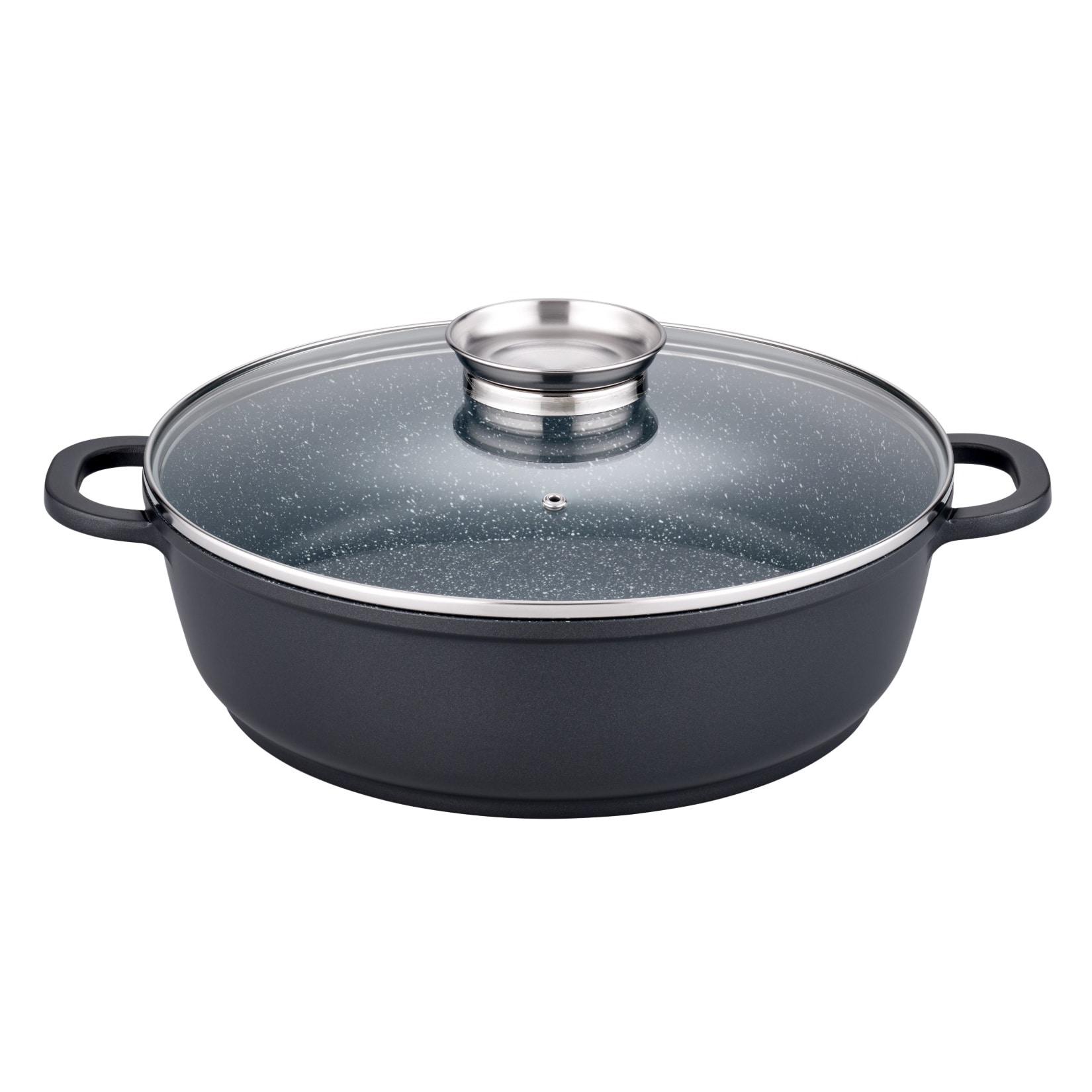 GSW Servierpfanne Gourmet Granit 32cm mit Glasdeckel