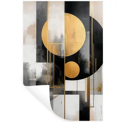 WANDTATTOO Abstrakt - Gold - Silber - Formen - Ästhetisch - Modern Wandaufkleber 80x120 cm
