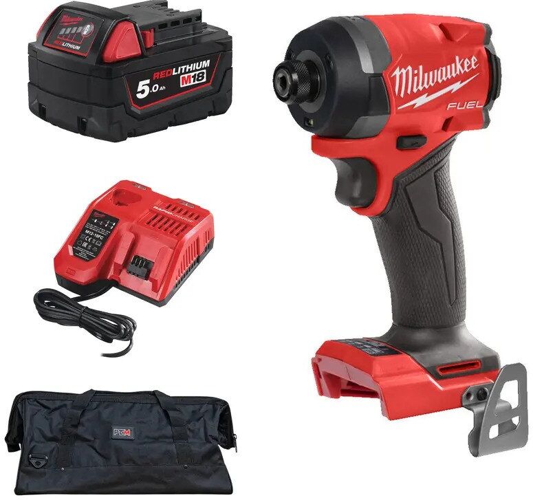Milwaukee M18FID3-501B 18v Fuel Impact Driver New Gen Set - 1 x 5.0ah Battery, Charger & PTM Bag