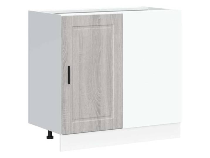 HKTMGDNG Küchenunterschrank Porto Grau Sonoma 86x46x81,5cm Holzwerkstoff Vielseitiger Anstellschrank für Küche und Esszimmer mit verstellbaren Füßen für optimale Raumnutzung und Stabilität.
