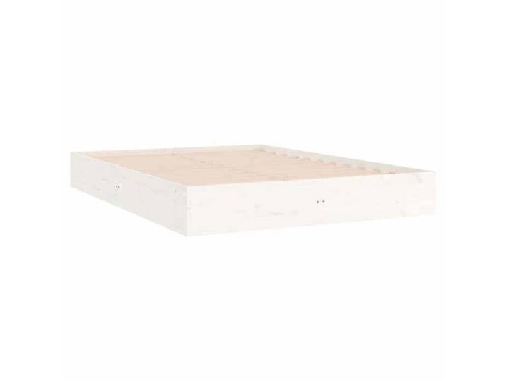Cadre de lit - - 180x200 cm - blanc - bois massif - Sans matelas - 2 places - Sommier à lattes inclus 28998