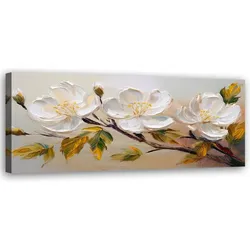 WANDBILD weiße blumen pflanzen zweig