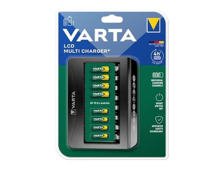 VARTA Oplader voor 8 AA/AAA, LCD Multi Charger+, USB-C