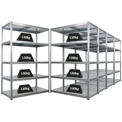 Proregal Mega Deal | 5x Schwerlastregal Steel Eagle | HxBxT 180x120x60cm | Fachlast 130kg | Verzinkt