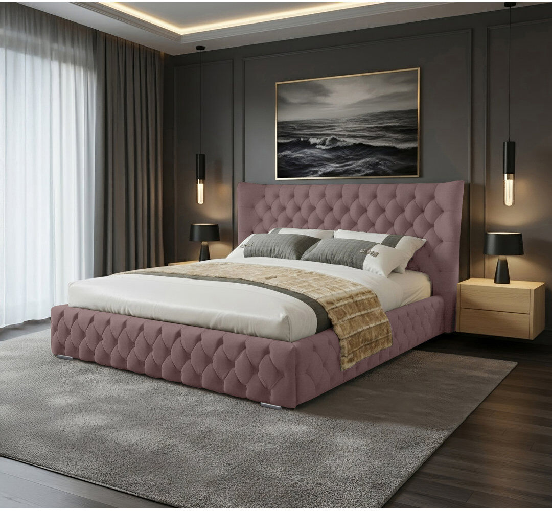 Canora Grey Achilleas Upholstered Bed Lilac Single (3')