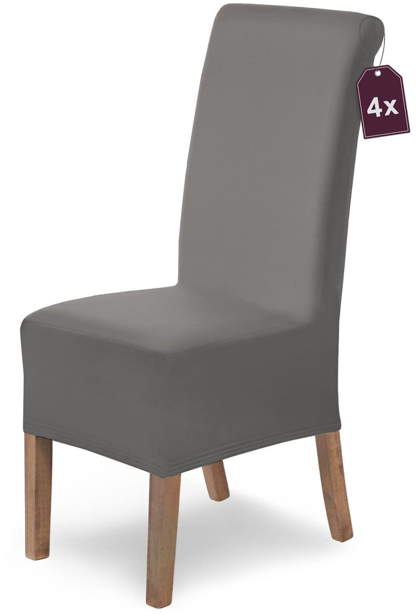 Ibenzoa Set van 4 Elastische Stoelhoezen voor Eetkamerstoelen