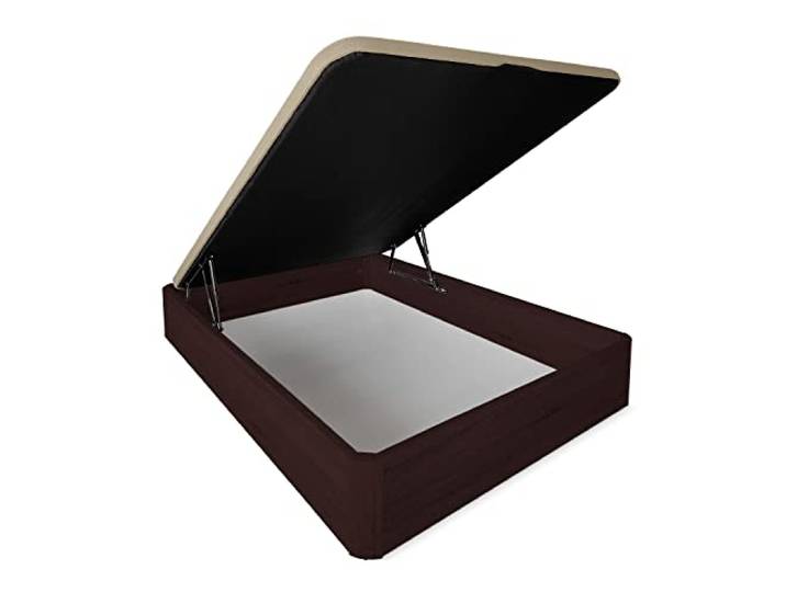 DUÉRMETE ONLINE Aufklappbares Bett, extra verstärkt, großes Fassungsvermögen, mit atmungsaktivem Deckel, abgerundete Ecken, 135 x 200 cm, Wenge
