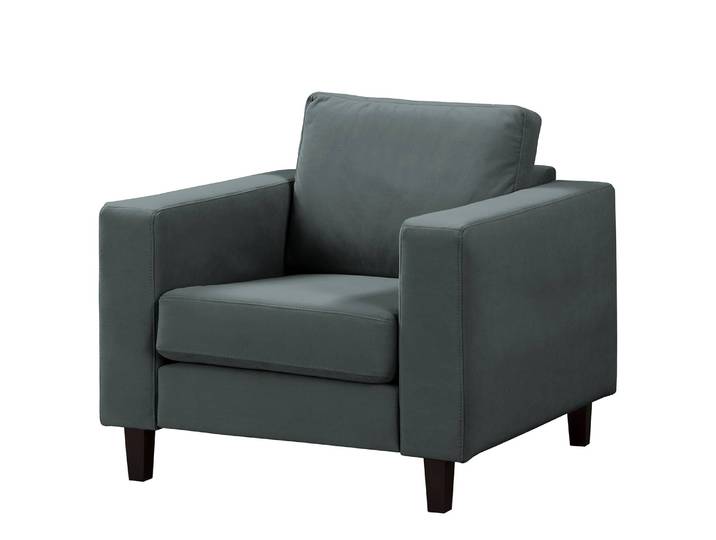 Fauteuil Gris Velours Vaia 94 x 86 x 90cm
