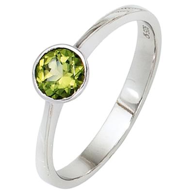 Silberring JOBO Gr. 52, silber (silber 925), Fingerringe, Damen, 52, Silber 925 (Sterlingsilber), Silberring, 925 Silber mit Peridot